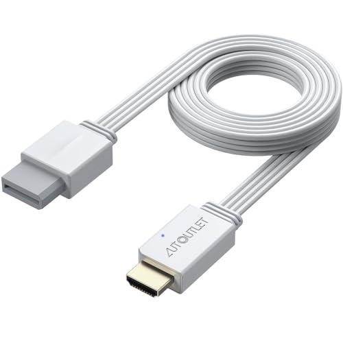 AUTOUTLET Adattatore Wii a HDMI,1080P/720P Convertitore da Wii a HDMI,Lunghezza del Cavo 200 cm,Supporta Tutte Le modalità di Visualizzazione Wii,per HDTV e Monitor,Colore Bianco