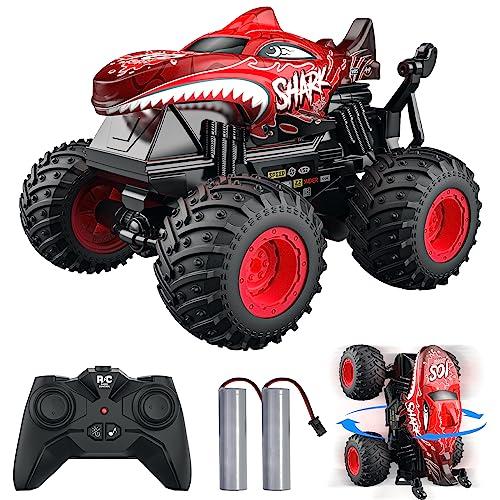 ACAMMZAR Macchina Telecomandata per Bambini, 2.4GHz 20+Km/h Monster Truck Telecomandato, Camion Auto con Musica 360°Rotazione, Macchina Radiocomandata per Ragazzi, Ragazze, Adulti Regali, Rosso