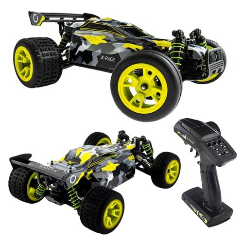 Overmax X-Pace Macchina telecomandata Auto RC Grandi dimensioni, Velocità fino 30km/h Portata fino 100Metri, Trazione 4x4, Senza ricarica fino 30minuti, Sospensione molla, Solida struttura 2 Batterie