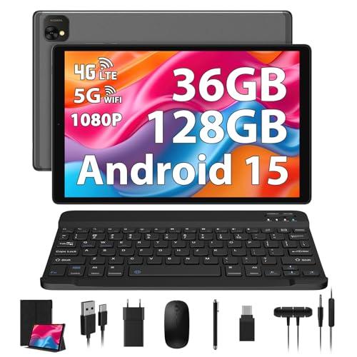 SOLVYXEN Tablet 10 pollici 4G lte e WiFi, Android 15.0 Octa-Core 2.0GHz, 36GB RAM, 128GB ROM (1TB Espandibile), 1920 * 1200FHD, 13MP+8MP, Tablet con Tastiera etc, GPS/Bluetooth(grigio)