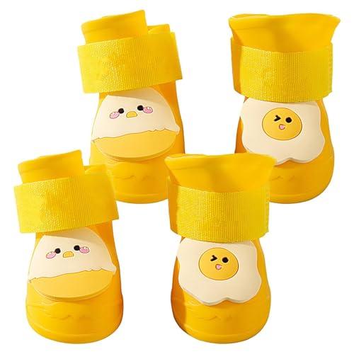 Silicone Anti-Slip Paw Protectors, Cute Shape Waterproof Rain Shoes Dogs, Spark Paws Water-Resistant Dog Boots, Rainy and Snowy Days, Set of 4 Pieces