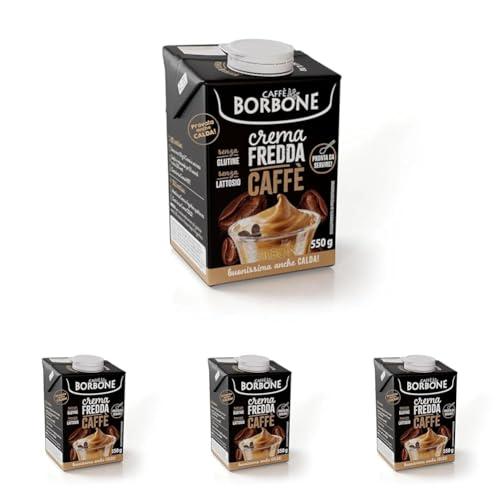 Caffè Borbone CREMA CAFFÈ - 1 Brick 550g - Crema a base di latte con caffè solubile delattosata, UHT a lunga conservazione - Senza Lattosio e Senza Glutine - Latte e panna Italiani (Confezione da 4)