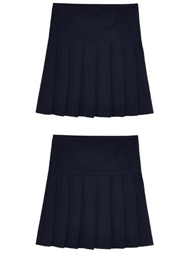 NEXT Confezione da 2 gonne a Pieghe per la Scuola con Vita Regular Blu Marino 7 Anni