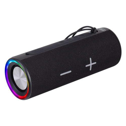 Trevi XR 8A35 Speaker Wireless 20W, Altoparlante Portatile con USB e Micro SD, AUX-IN, Funzione TWS, Luci Disco, Audio Potente e Resistenza all'Acqua IPX4, Batteria Ricaricabile, Nero