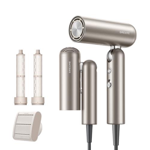 DREAME Pocket Neo Asciugacapelli Tascabile ad Alta Velocità, Pieghevole in 3 Forme, con Soli 300 g di Peso, Motore da 110,000 giri/minuto, 300 Milioni di ioni negativi/cm³, Oro
