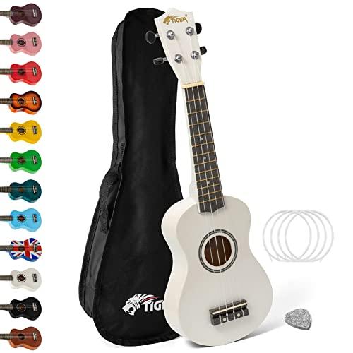 TIGER Principianti e Ukulele Soprano, Ukulele e Borsa, Bianco
