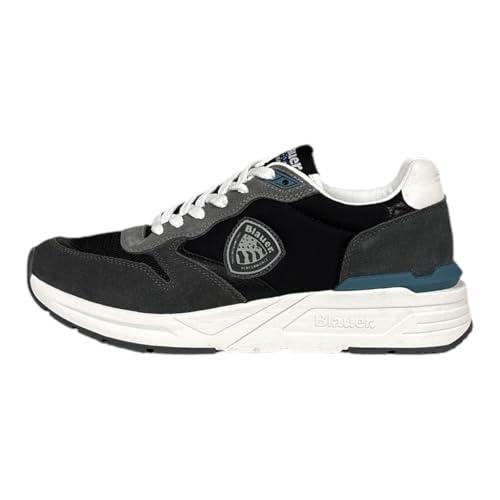Blauer USA S5Ray02 Grey Sneakers Sportive per Uomo in Nabuk e Tessuto Grigio (Taglia 43)