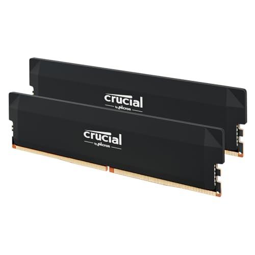 Crucial Pro RAM DDR5 32GB Kit (2x16GB) 6400MHz CL38, Overclocking Gaming, Intel XMP 3.0 / AMD EXPO, Memoria PC, Nero - CP2K16G64C38U5B