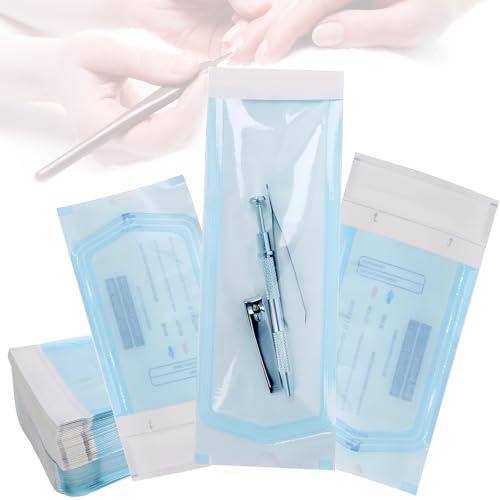 Esshogo 150 Pezzi Sacchetto Di Sterilizzazione, Acchetti Sterili in PVC, Sacchetti Per Autoclave, Buste Autosigillanti per Sterilizzazione, Buste Per Sterilizzazione
