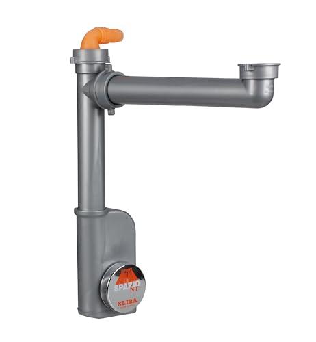 SIFONE LIRA SPAZIO 1 NT ISPEZIONABILE PER LAVELLI CUCINA AD 1 VASCA GRIGIO