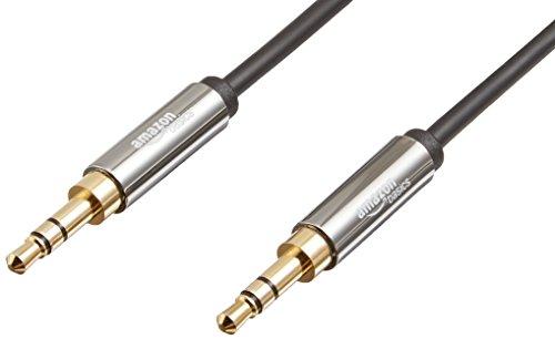 Amazon Basics Cavo Auxiliary audio stereo (connettore da 3,5 mm maschio a 3,5 mm maschio, 1.2 m), Nero