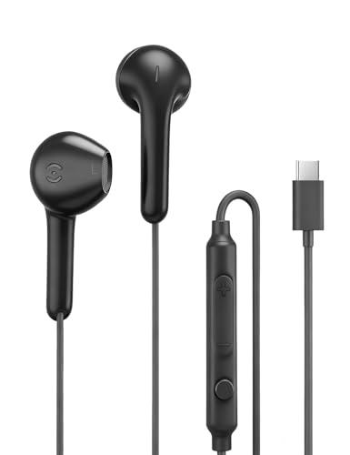 MAS CARNEY Cuffie USB C TH9, Auricolari con filo usbc con mic, Auricolari tipo c compatibili con iPad, Samsung Galaxy S25 S24 A53, Pixel, Xiaomi, Huawei Honor, Oppo, Vivo