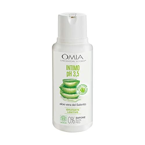 Omia, Intimo Eco Bio Con Aloe Vera del Salento, Detergente Intimo, Azione Lenitiva e Decongestionante, Ph 3.5, Senza Sapone, Formula Vegana, Dermatologicamente Testato - Flacone da 250 ml