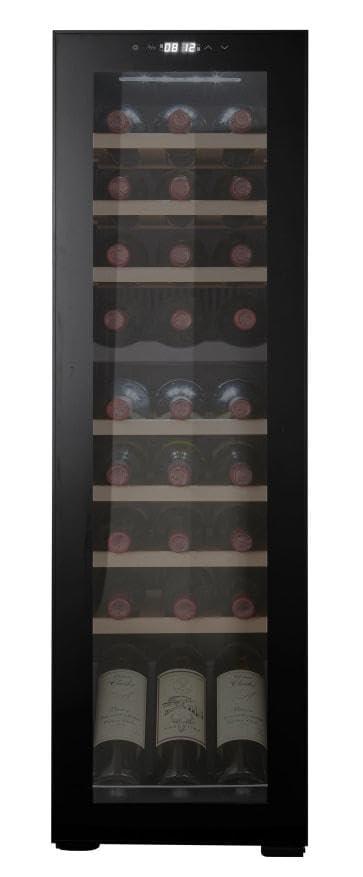 Cavin Cantinetta a libera installazione, Northern Collection 27 Black, cantinetta vino nera, 27 bottiglie, due zone di temperatura, porta in vetro resistente ai raggi UV