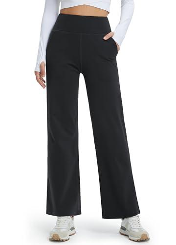 Libin Pantaloni Termici Donna Inverno Pantaloni Yoga Largo Foderato Pelliccia Casual Jogging con Tasche Caldo Sportivi Pantaloni, Grigio M