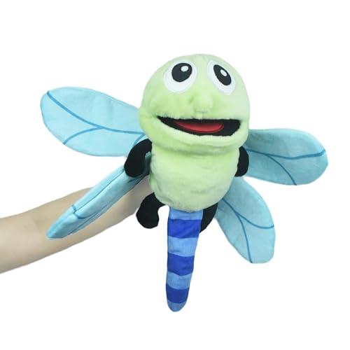 Tiny Heart Marionette a mano Libellule Animale di peluche Carino pupazzo di peluche morbido per bambini Racconto Immaginazione Insegnamento Prescolare Spettacolo Gioco di ruolo Regali