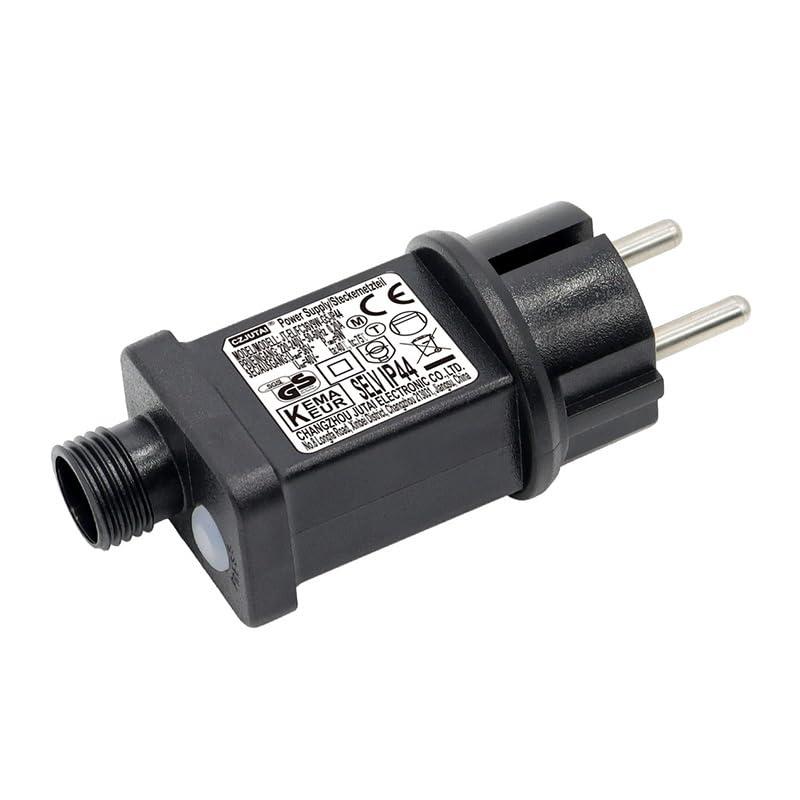 yowin Trasformatore Luci di Natale 24V 6W Alimentatore, 8 Modalità Presa a Intermittenza con Timer, IP44 Adattatore Luci Natale, Ricambio 2 pin Spina per Luci Stringa, Luci Albero di Natale