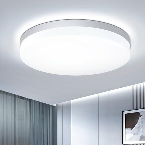 EASY EAGLE Plafoniera LED Soffitto 48W, Lampada da Soffitto LED 6500K 4800LM Plafoniera Bagno Rotonda Ø30CM Plafoniere da Ufficio Luce Soffitto per Camera da Letto, Cucina, Soggiorno, Balcone