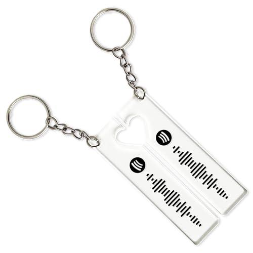 LASERO' Portachiavi Personalizzato Spotify Coppia - Regalo San Valentino per Lui e Lei, Compleanno, Anniversario