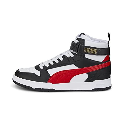 PUMA RBD Game, Sneaker Unisex - Adulto, White High Risk Red Black Team Gold, 45 EU