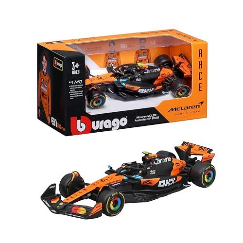 Bburago - McLaren F1 MCL39 2025#4 Norris, Auto Diecast in Scala 1:43 con Dettagli Autentici, Replica F1 McLaren, Livrea Papaya/Nera, Licenza Ufficiale, Età Consigliata 3+ Anni