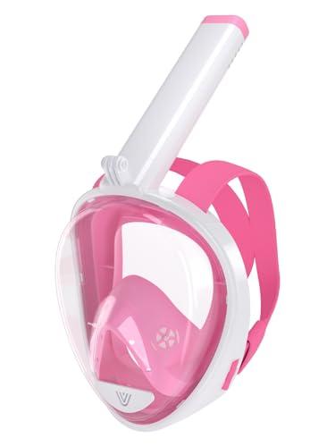 Vitare Maschera da Snorkeling per Adulti e Bambini, Maschera Subacquea Integrale Tecnologia Antiappannamento, Maschera da Mare con Supporto per Fotocamera, Maschera da Sub per Immersioni