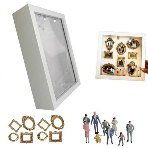 Mini scatola fai da te con sagoma museale, kit creativo per esporre i ricordi con mini statuette dorate, celebra i tuoi ricordi unici con stile, un regalo significativo per San Valentino e anniversari