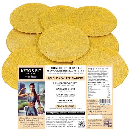 Piadini KETO 01 CARB, i 1° Piadini con 0,23g di Carboidrati - 3 Confezioni di 13 pz da 17g