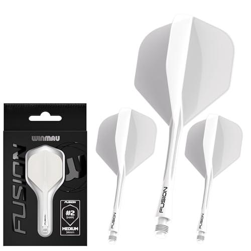 WINMAU Fusion Solid White Intermediate Flight Flight and Shaft System – 1 set per confezione (3 alette e aste in totale)