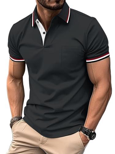 LLdress Polo Uomo Maniche Corte Polo da Golf Tennis T Shirt Leggera e Traspirante