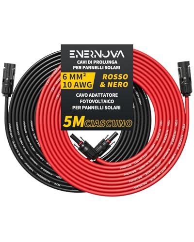 enernova Cavo solare 4 mm²/6 mm², prolunga cavo solare 1/2/3/5/8/10/12/15/18/20 m, Multi-Contact 4, IP67, impermeabile, cavo di prolunga (6 mm² 5 m)