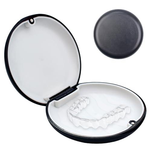 1 pezzi Porta Bite Dentale Portatile,porta apparecchio denti,custodia per retainer,per Paradenti,dentiere,Protettori Dentali(Nero)