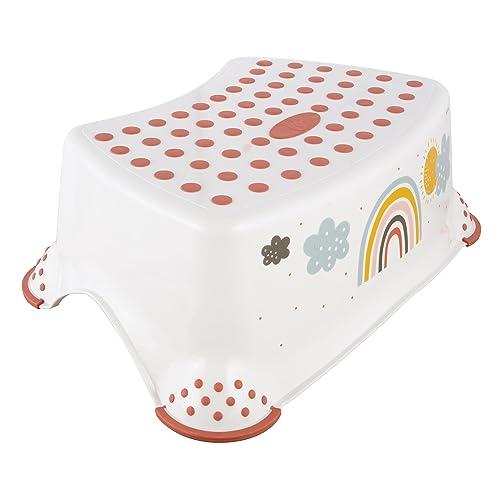 keeeper Scaletta a 1 Gradino, Arcobaleno, Per Bambini da 3 a 14 Anni Circa, Funzione Antiscivolo, Tomek, Bianco