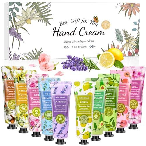 Crema di Mani Mini, 10 x 30 ml Set Regalo Crema per le Mani femminile Fragranza Mano di umidità crema per mani asciutte e screpolate, piccolo regalo per donne, regalo di Natale e compleanno