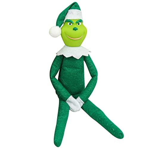 Yearsahrk Grinch - Peluche a forma di Babbo Natale con cappello di Natale