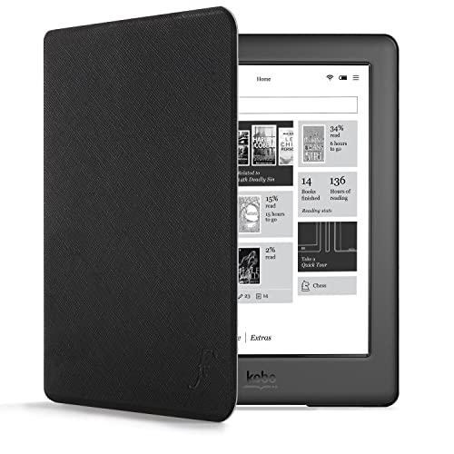 Forefront Cases Custodia per Kobo Glo HD (2015, Modello: N437, N587) - Custodia Protettiva Magnetica - Smart Auto Sveglia Sonno Funzione - Sottile, Leggero Cover - Nero