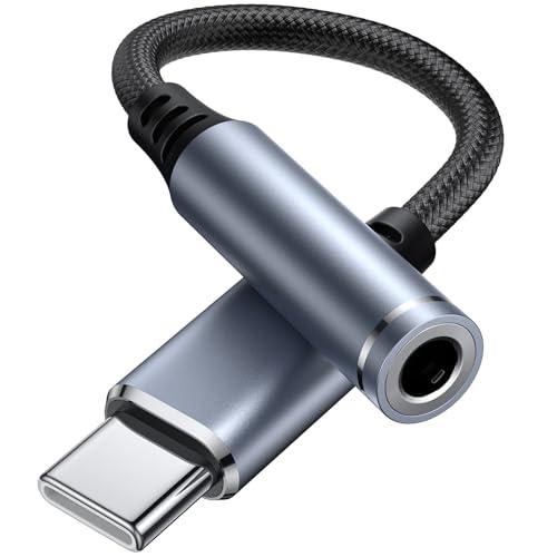 Amzpas Adattatore Jack per Cuffie USB C a 3.5mm, Adattatore Audio USB C a Cavo Dongle Aux per Samsung Galaxy S22 S21 S20 Ultra S20 + Nota 20 10 S10 S9 Plus, Pixel 4 3 2 XL, iPad e altro ancora