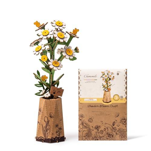 ROWOOD Puzzle 3D Fai da te Fiore in Legno Kit Modellino di Fiori Artificiali Da Montare Per Adulti (Chamomile)