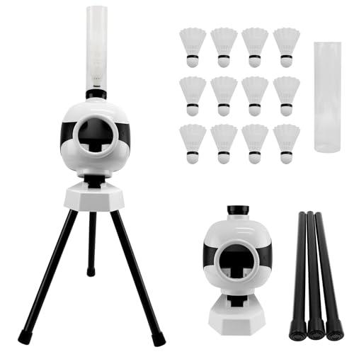 JAOGAUS Macchina per Servire Badminton, Macchine per L'allenamento da Badminton, Lanciatore Portatile per Volano da Badminton con 12 Palline, Adatto per Competizioni di Allenamento Indoor e Outdoor.
