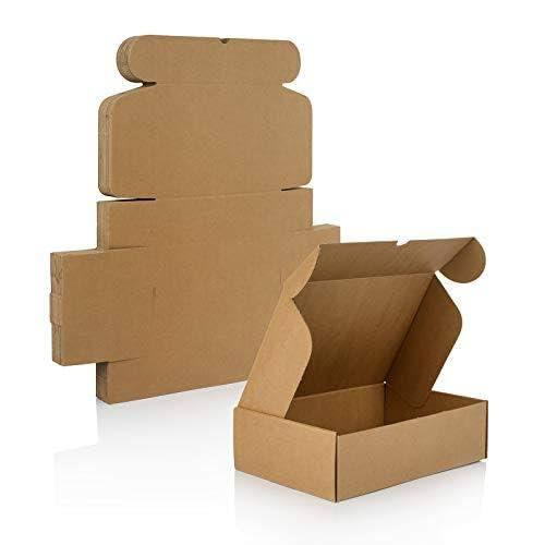 Mottola packaging - 25 Scatole Per Spedizioni- 35x30x20h - Scatole piatte Automontanti Avana per Ecommerce ideali per trasportare oggetti o indumenti(35x30x20)