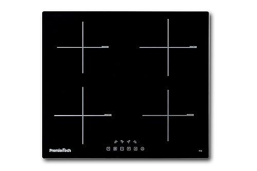 PremierTech PT4I Piano Cottura a Induzione 60cm, 4 Zone di Cottura, Timer Integrato e Sistema di Blocco di Sicurezza, Ideale da Incasso per Cucine Moderne