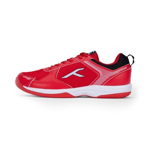 HUNDRED Court Star Non-Marking Professional Badminton Shoes for Mens (Red/White, EU 39/UK 6/US 7) | X-Cushion Protection | Suitable for Indoor Tennis/Squash/Table Tennis/Basketball & Padel