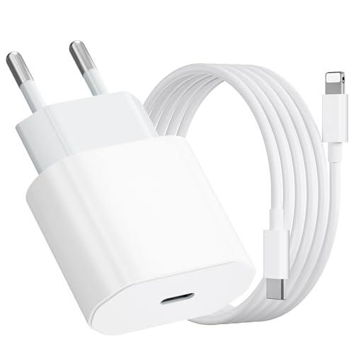 Caricatore iPhone, Caricatore USB C da 20W con Cavo iPhone da 1M, Caricabatterie per iPhone 14/13/ 12/11/ X/ 8/7