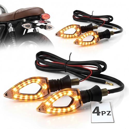tempo di saldi Kit 4 Frecce Moto Omologate 12V 9x3x2 cm Universali Resistenti ed Impermeabili, Frecce Moto Led compatibili anche per Scooter
