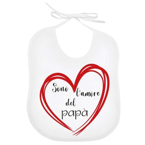 La Ruotante Bavaglino bavetta papà amore cuore aggiustarlo braccia cocco leggere auguri regalo nascita (2)
