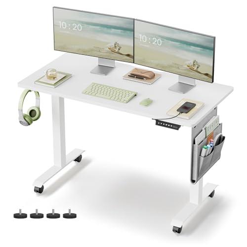 VASAGLE Scrivania Elettrica Regolabile in Altezza, 60 x 120 x (72-120) cm, Tavolo Regolabile in Continuo, Funzione di Memoria con 4 Altezze, Bianco Nuvola LSD172W01