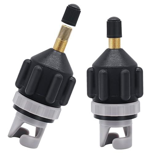 LQTSLFM Adattatore Pompa, 2 Pezzi Adattatore Compressore Valvola SUP-Gonfiabile, Accessori Gonfiabile per Tavola SUP, Gommoni, Kayak, Materassino ad Aria (Nero)