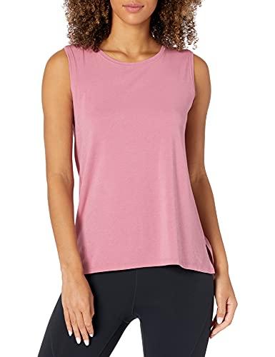 Amazon Essentials Canotta Yoga in Morbido Cotone Vestibilità Comoda (Disponibile in Taglie Forti) Donna, Rosato, L