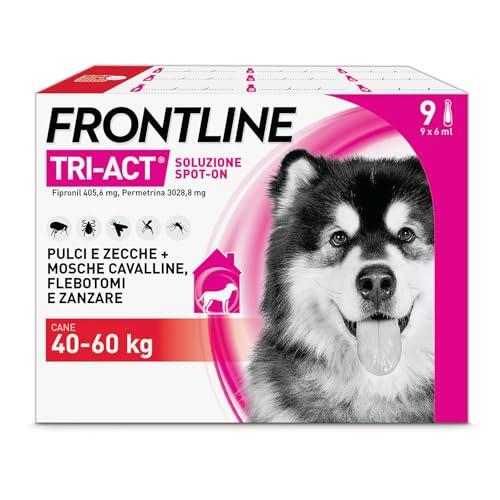 FRONTLINE Triact, 9 Pipette, Cane XL (40-60 kg), Antiparassitario per Cani e Cuccioli di Lunga Durata, Protegge il Cane da Pulci, Zecche, Zanzare, Pappataci e Leishmaniosi, Antipulci 9 Pipette