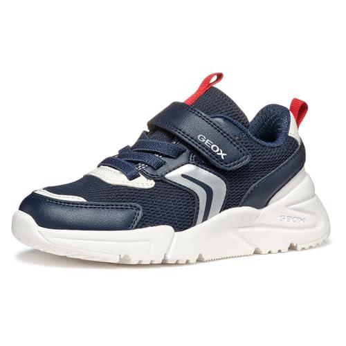 Geox J Loftus Boy B, Scarpe da Ginnastica, Navy/Red, 36 EU